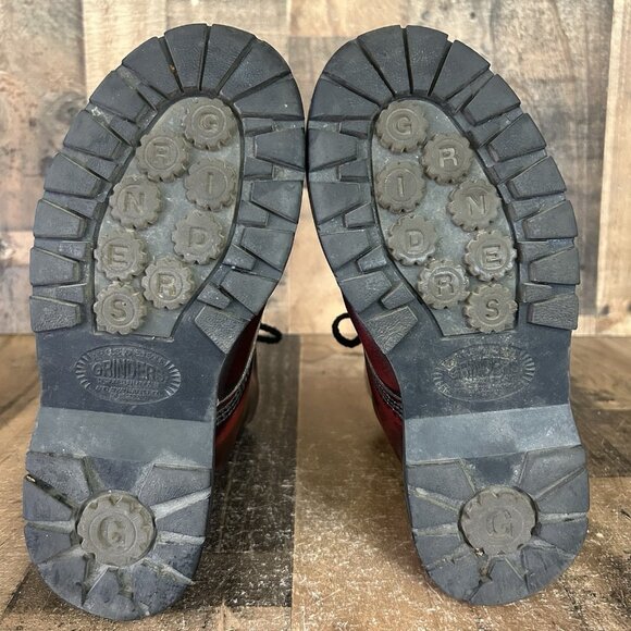 Grinders Vintage Steel Toe Black Cherry Work Boots Mens UK 5 US 6 - Picture 4 of 12